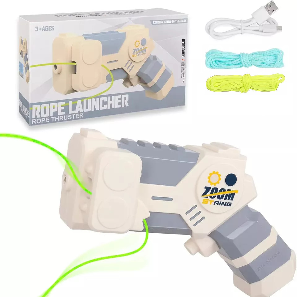 Gun Lasso String Shooter Loop Toy Handheld Zip Rope Launcher Propeller +Gift
