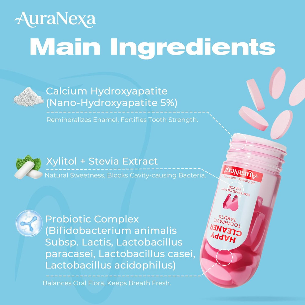 Whitening Toothpaste Tablets – Remineralizing Nano Hydroxyapatite Chewable Tooth