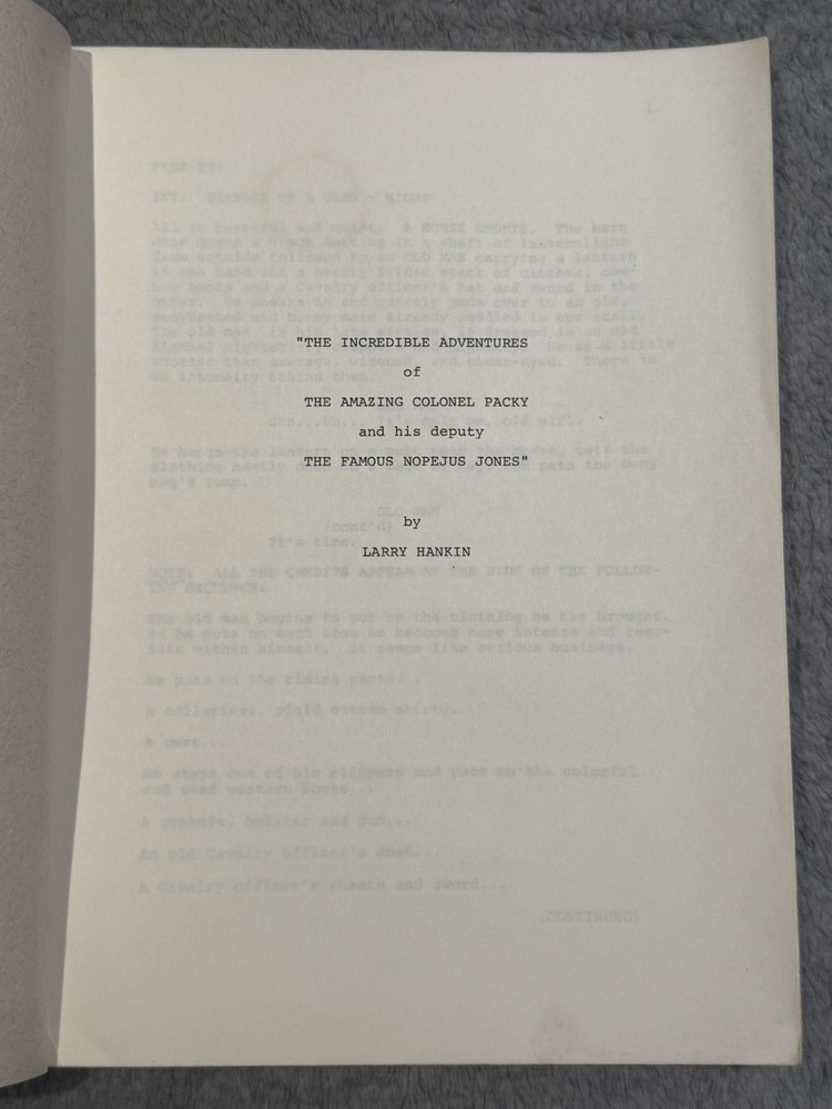 "COLONEL PACKY" by Larry Hankin SCRIPT SCREENPLAY