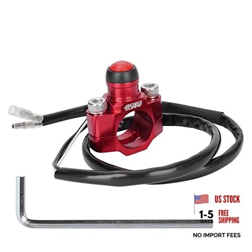 CNC Universal Motorcycle Engine Stop Start Kill Switch Button with Red