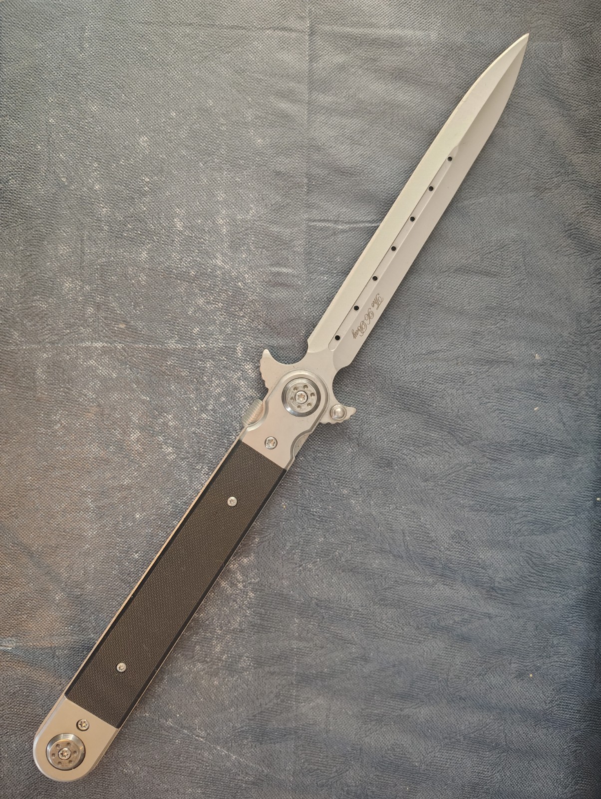 13" G10 Handle Stiletto Blade Assisted OPENING POCKET Fast Spring Open Knife