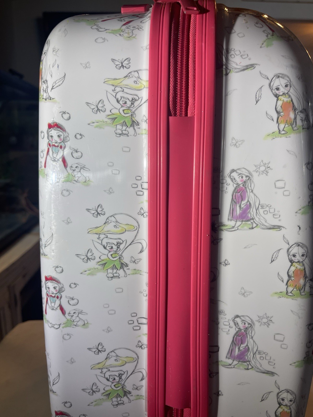 Disney Store Princess Animator Collection Hard-Side Carryon Rolling Luggage Pink