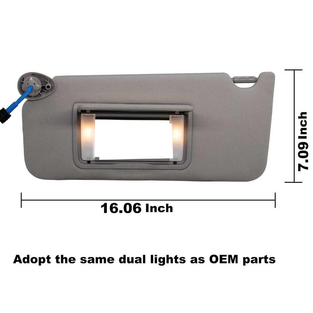 NHILES Left Driver Side Sun Visor Side, Gray(Left Side)