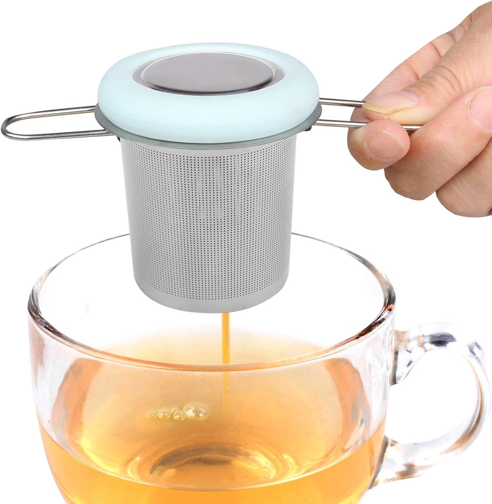 Tea Infuser Stainless Steel Tea Strainer Folding Handle Tea Filter Extra Fine Me