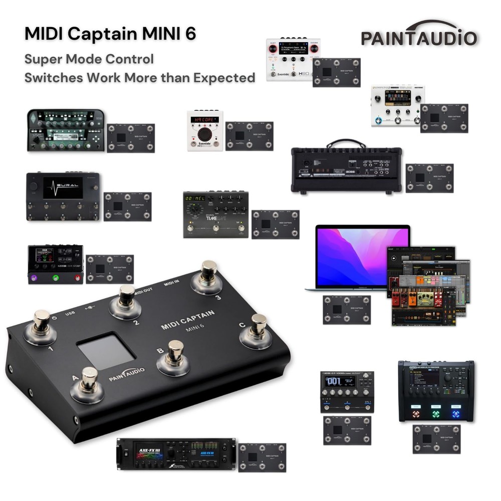 Paint Audio MIDI Captain MINI 6 Foot Controller Multi-Effects Keyboards Synth...