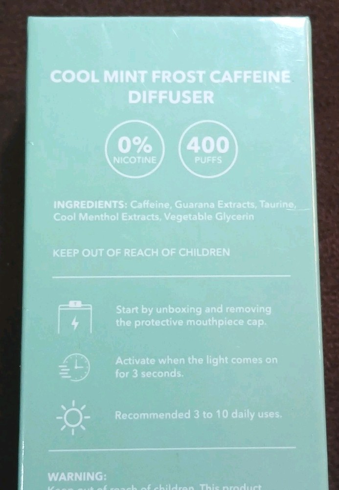 PURE Cool Mint Frost Caffeine Diffuser NEW