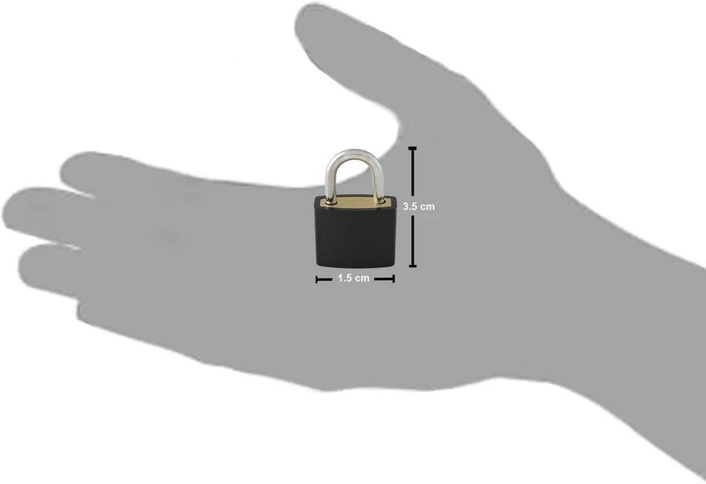 Small Mini Durable ABS Cover Solid Brass Body Individually Keyed Padlock 8pc BLK