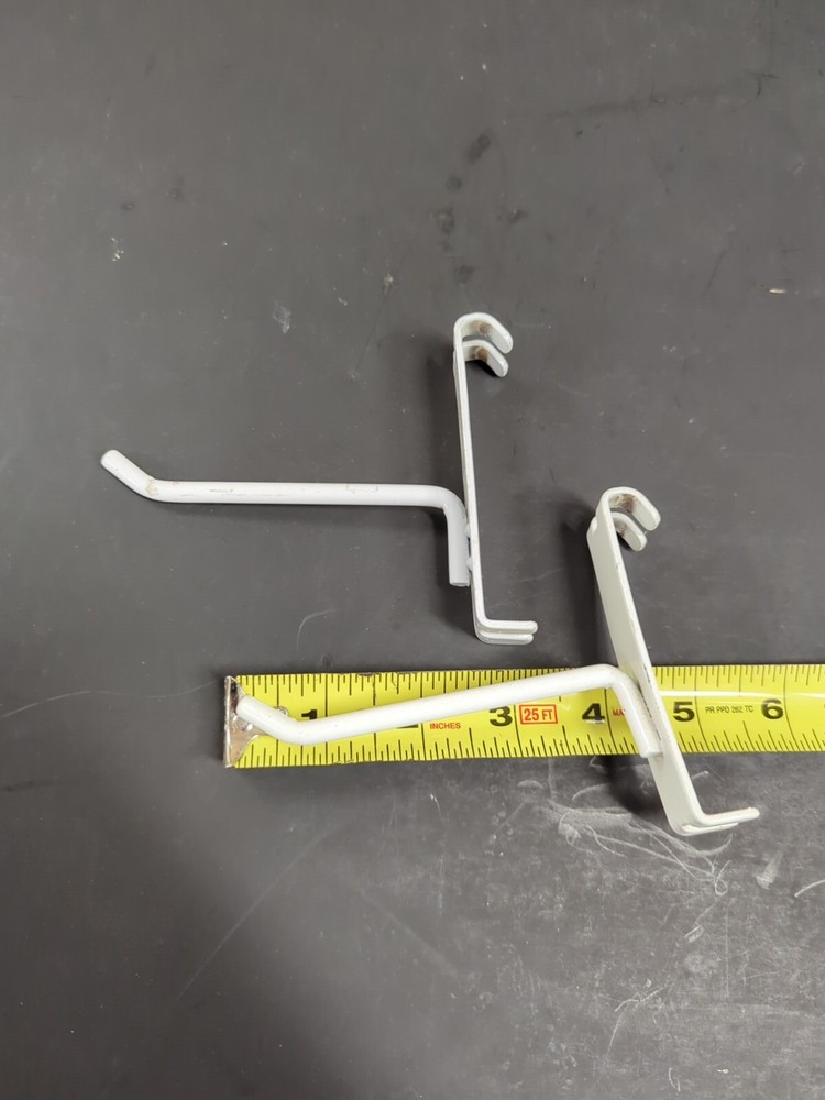 4" Gridwall Hooks - 20 White Hooks For Grid Wall or Mini Grid Cube Displays