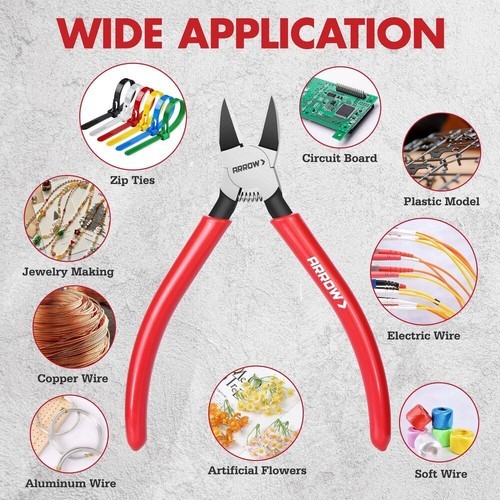 ARROW 6" Precision Wire Cutters Diagonal Cutting Pliers with Non-Slip Handle USA