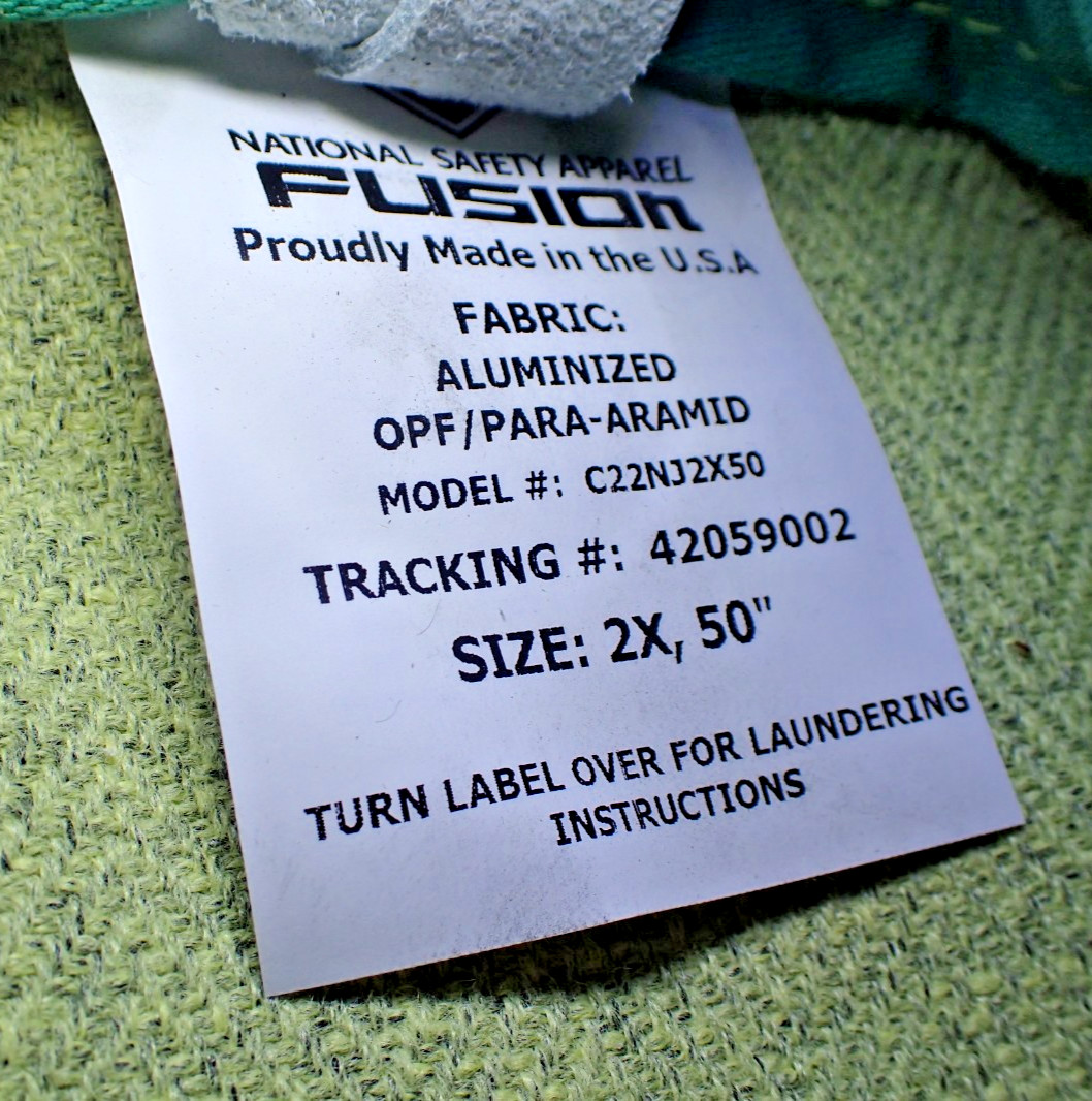 NEW NSA Apparel FIRE COAT 2X 50” FUSION Heat Resistant Safety Aluminized