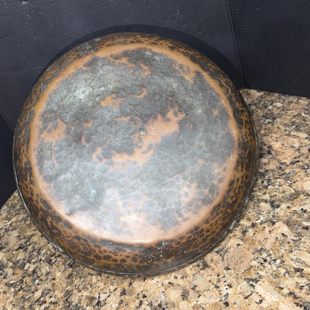 Vintage Etched Copper Tray Middle Eastern Design