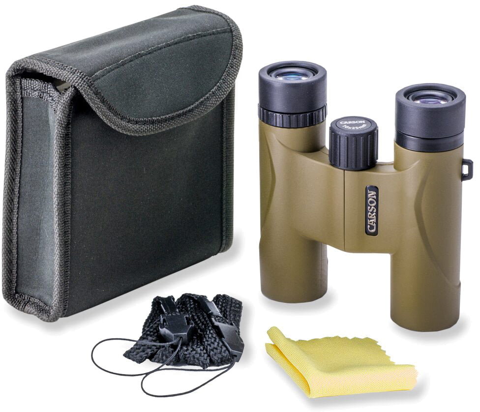 Carson Stinger 10x25 Compact Binocular, Brass, HW-025