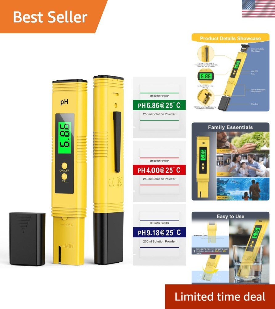 2025 pH Meter with  Certification - Perfect for Hydroponics, Pools & More