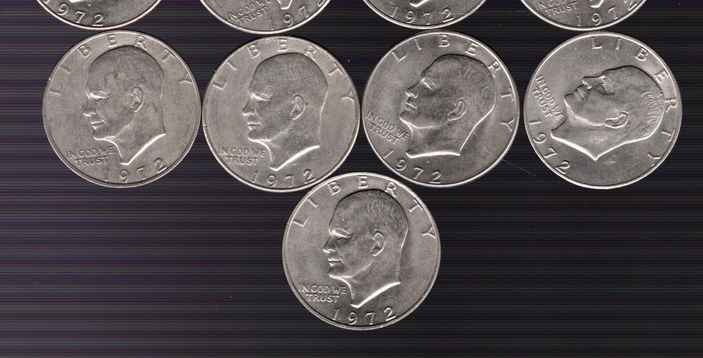 1972 21 EISENHOWER DOLLARS circulated
