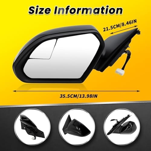 Driver Side Mirror Assembly Compatible with Sonata 2015 2016 2017 2018 Left
