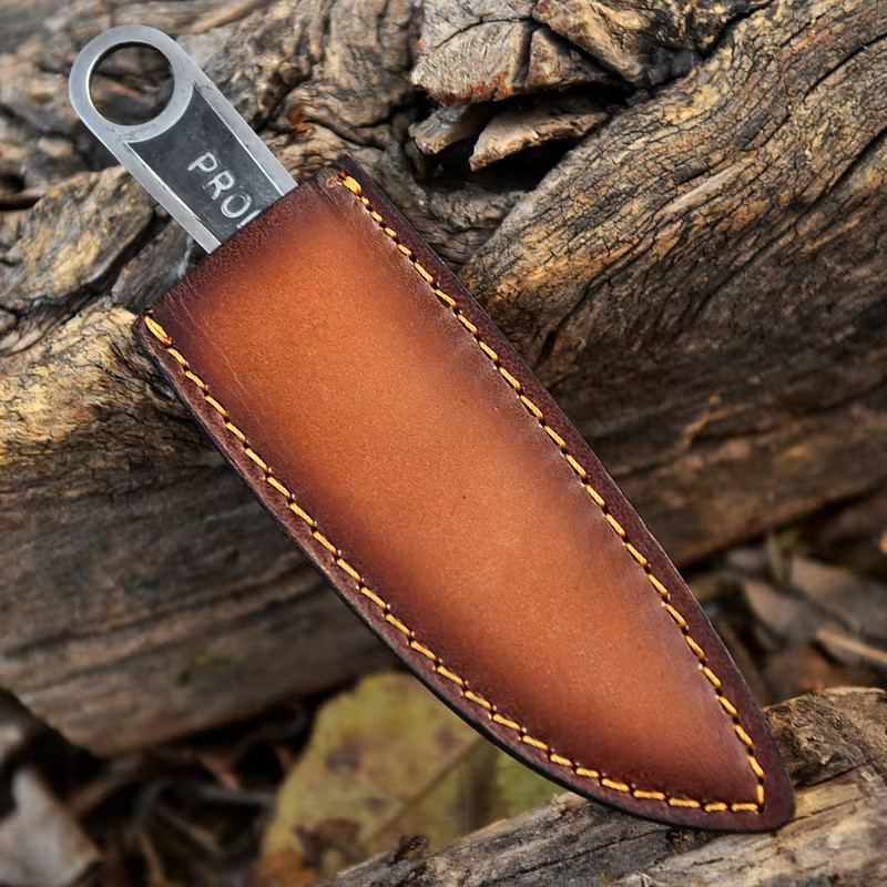 Razor Sharp Mini Fixed Bar Blade Knife with Genuine Leather Sheath –