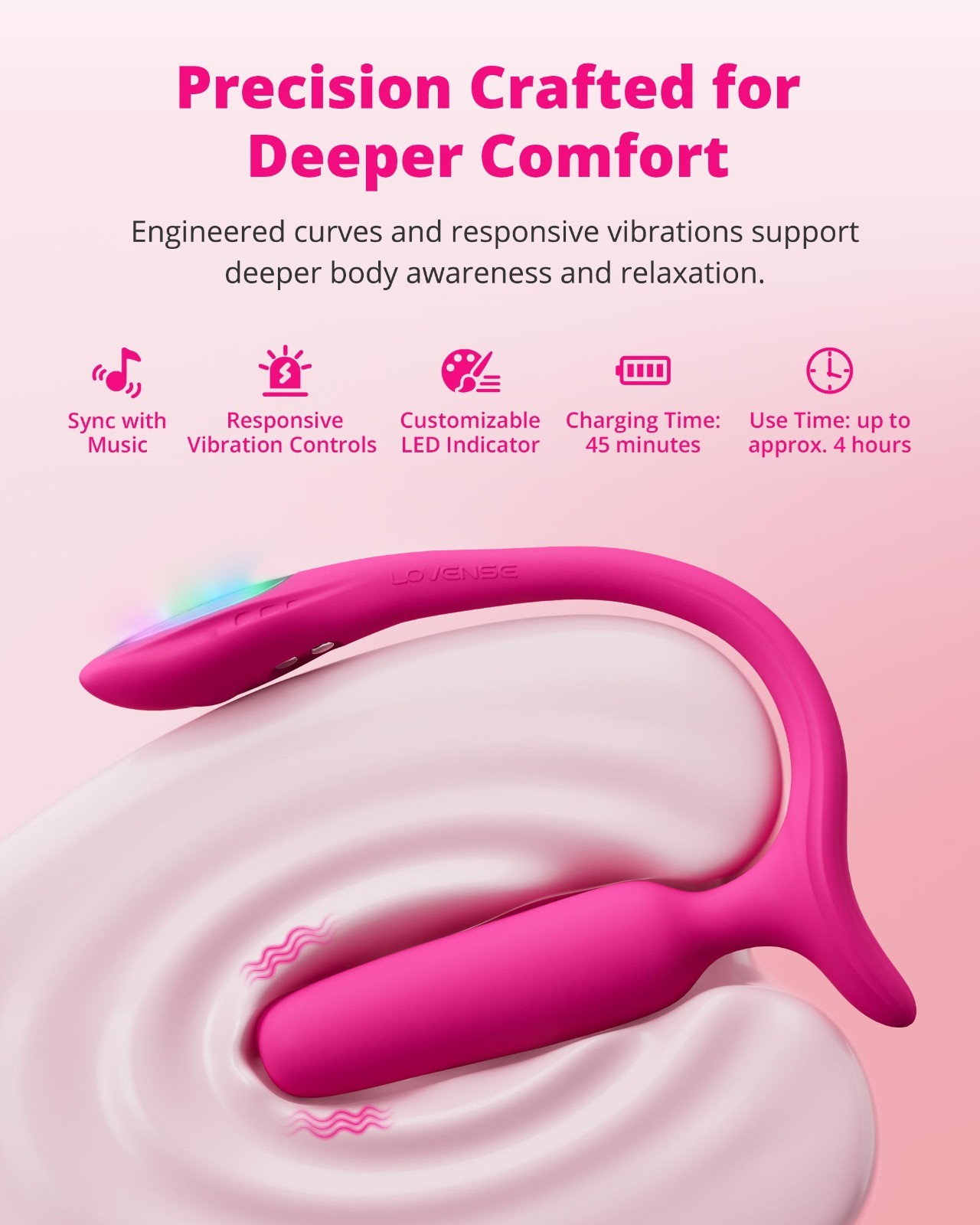 LOVENSE Lush Anal Vibrating Butt Plug Sex Toys, App Controlled Vibrator, LED