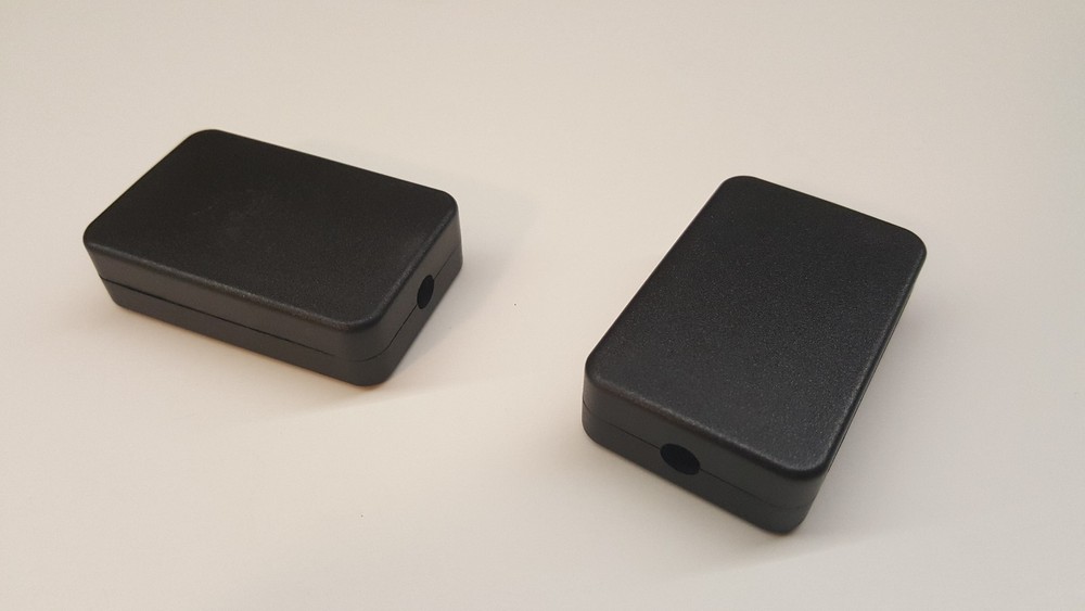 2 PACK --- Small Black Plastic Electric Project Junction Box 55x35x15mm