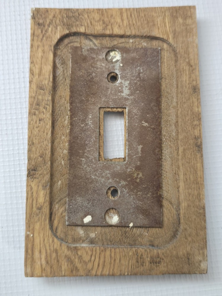 Antique Wooden Plates - Outlet Covers Rectangular Rustic Cabin 1 Switch 3 Outlet
