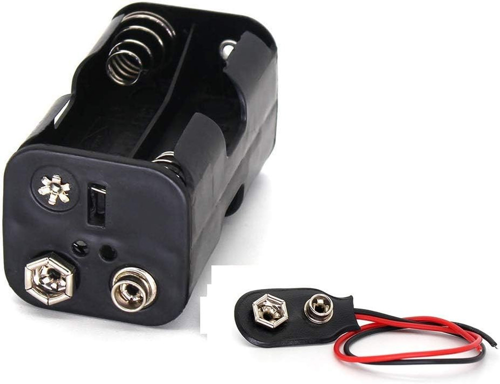 Two Layers 4 X 1.5V (6V) AA Battery Holder Case with 9V I Type Standard Snap Cli