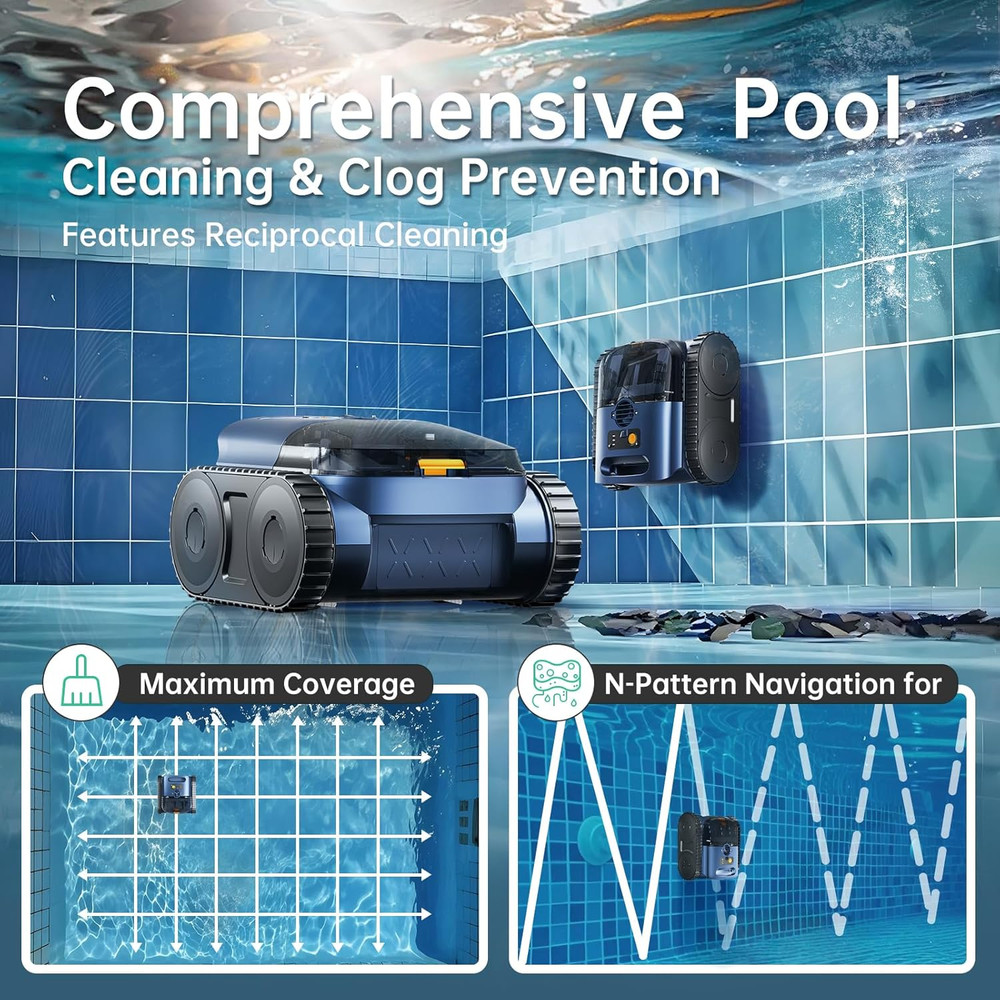 Pool Cleaner Robot Automatic Pool Vacuum Wall Climbing Pool Cleaner for Pools