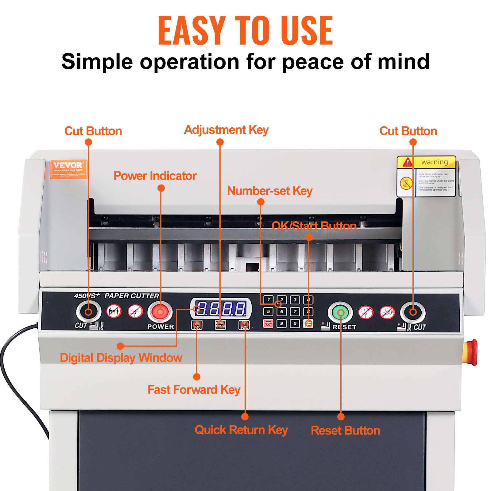 VEVOR 18" 450mm Paper Cutter Cutting Machine Office Electric Heavy Duty