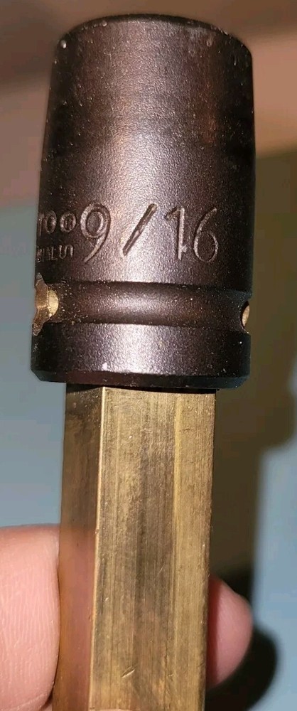 Vintage Profession Solid Brass T-Handle Socket Tool 9/16 number 7418 H.. Rare