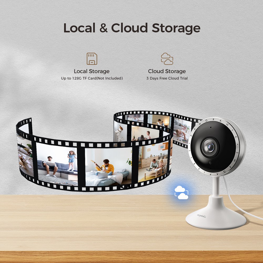 2K Indoor Security Camera WIFI PIR Night Vision Cloud Storage App Control P160
