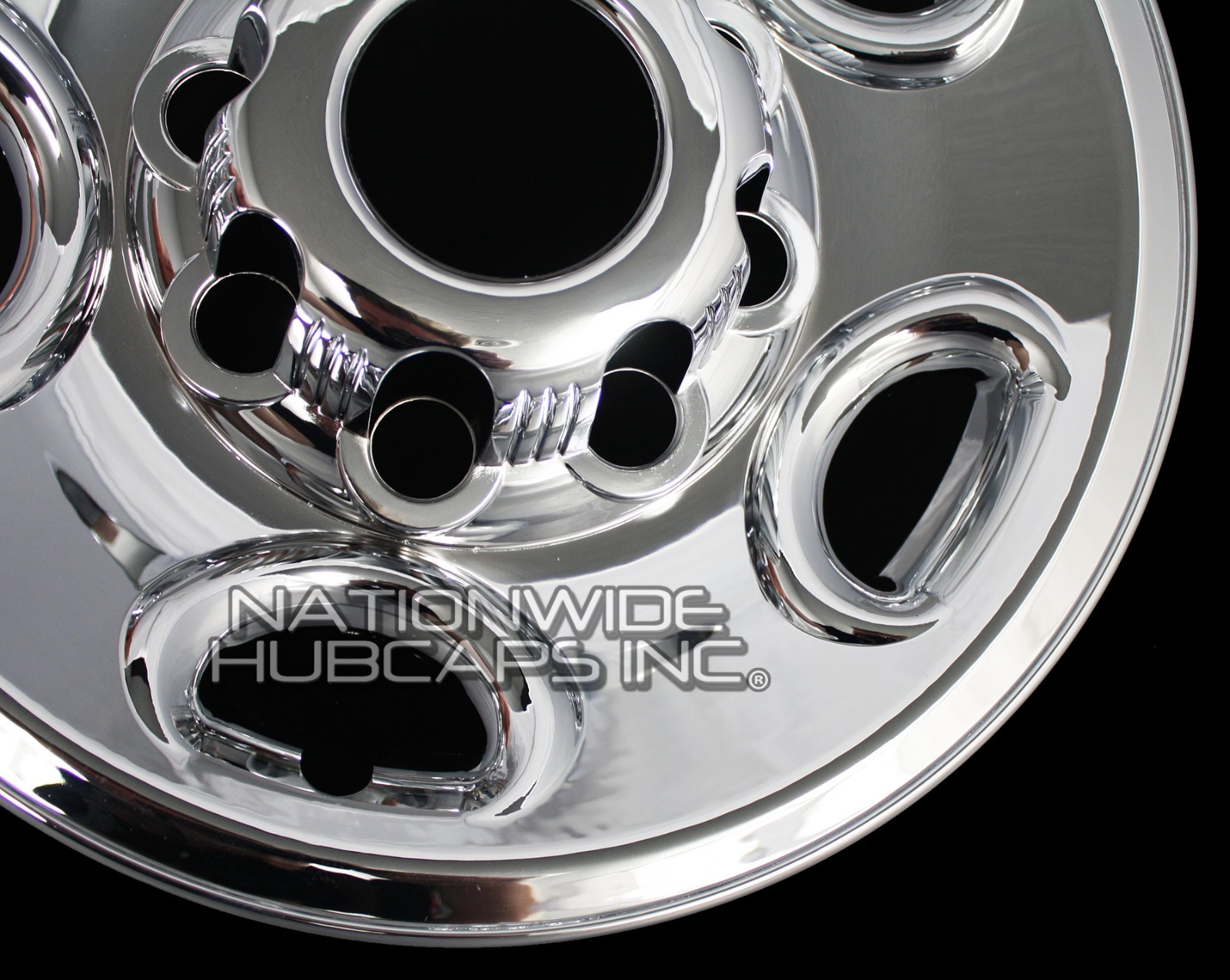 4 CHROME Express Van 16" 8 Lug Wheel Skins Hub Caps Rim Simulators Center Covers