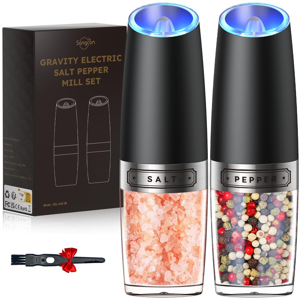 Gravity Electric Salt and Pepper Grinder Set Automatic Shakers Mill Grinder