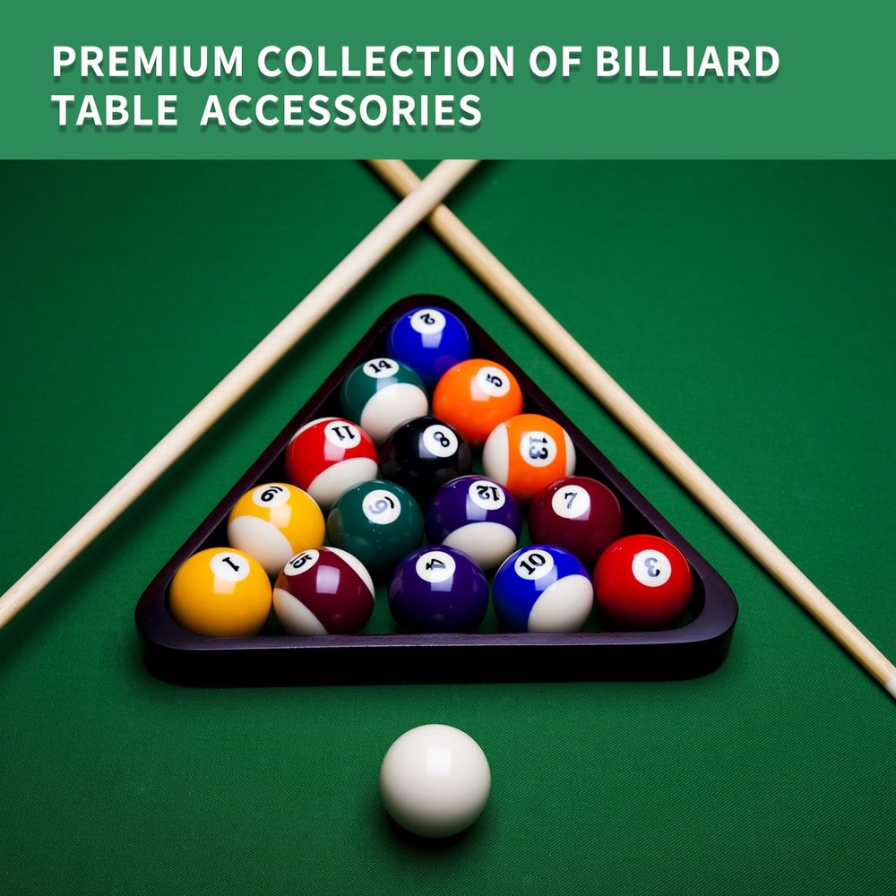 95pcs Pool Table Accessories Set - Balls, Triangle, Rack, Cue, Chalk, green