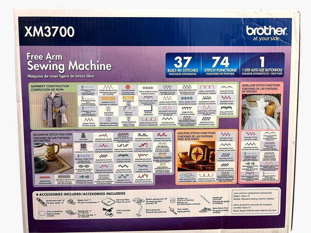Brother SewIng MachIne XM3700 Automatic Needle Threader and Thread Bundle