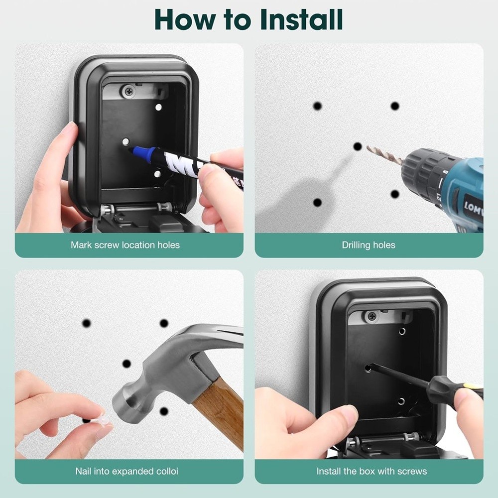 Key Lock Box Electronic Bluetooth Lock Box with APP Control and PIN Code4985