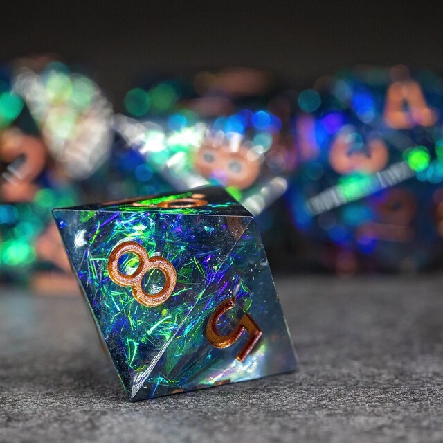 Sage's Miniaturized Galaxy Sharp Edge Resin Dice Set