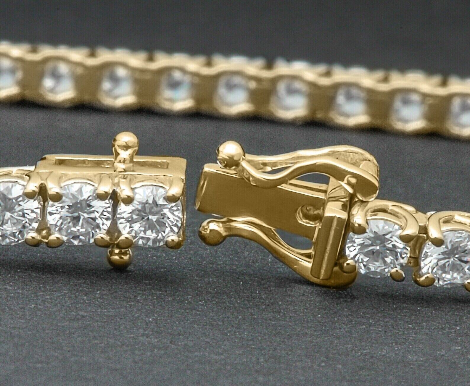 5Ct Round Cut Lab-Created Diamond Women's Tennis Bracelet 14K Yellow Gold Plated