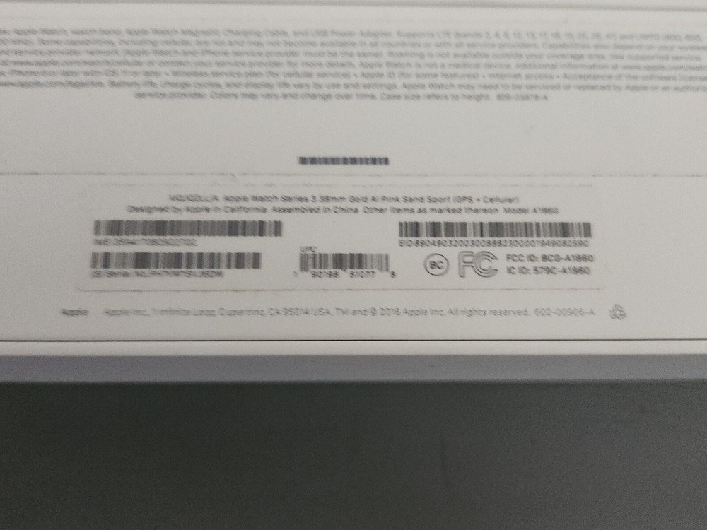Apple Watch Series 3 Box Only - Empty Box Only