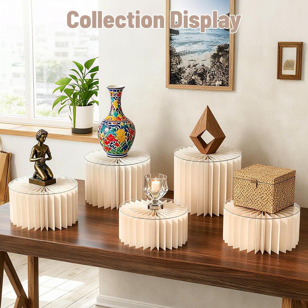 CHEGIF 8 Pack Buffet Risers and Stand, Foldable Food Risers for Buffet Table ...
