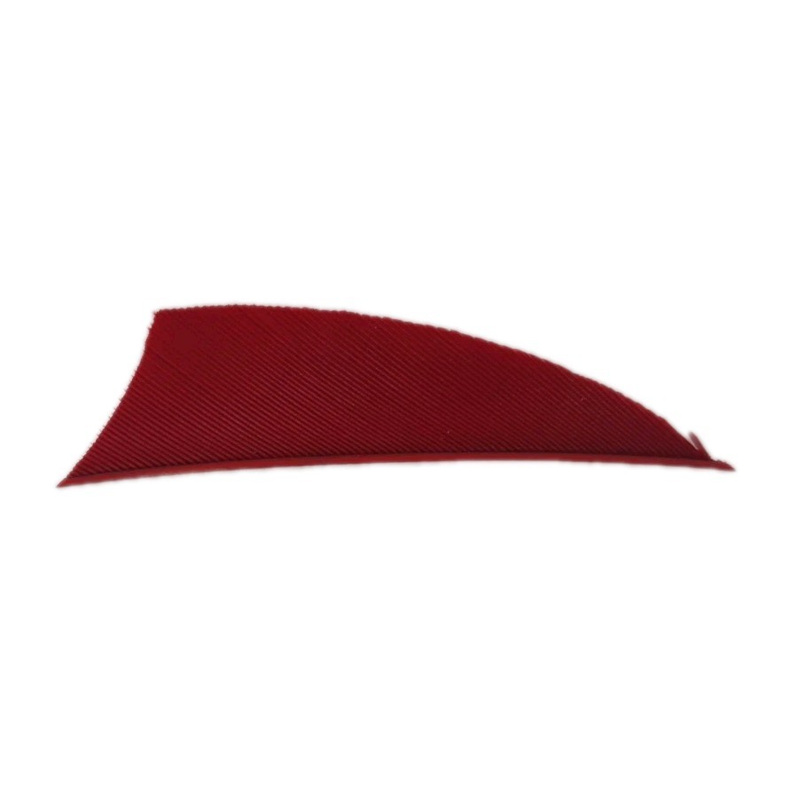 100pk Bullseye Feathers 2" Right Wing: Shield Whisper Solid Deep Crimson Red