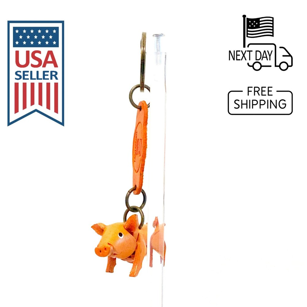 Pig Handmade Leather Keyring