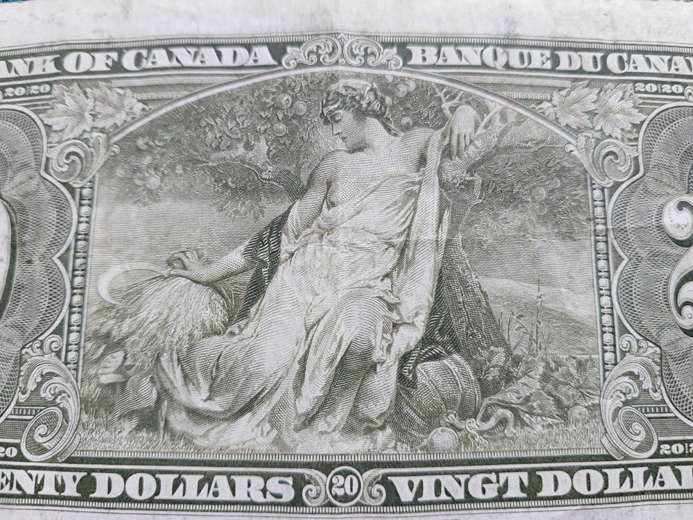 1937 Canada 20 Dollars Bill Great Condition!
