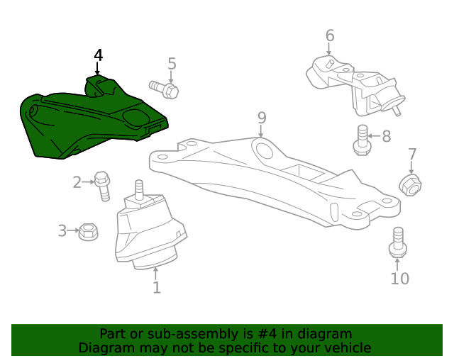 Genuine GM Driver Side Engine Mount Bracket 22862293