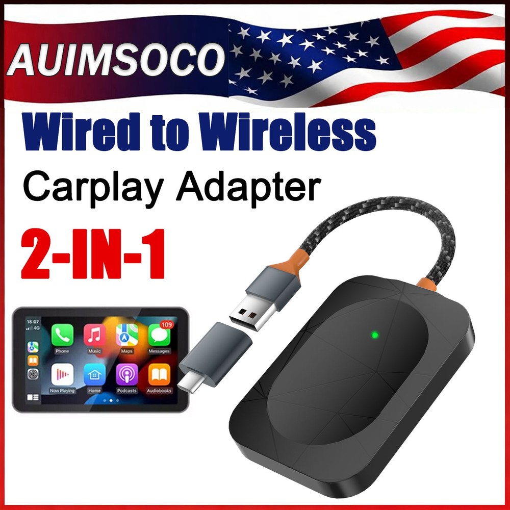 USB Wireless CarPlay Adapter For iPhone Apple Wireless Dongle Plug ＆Play Black