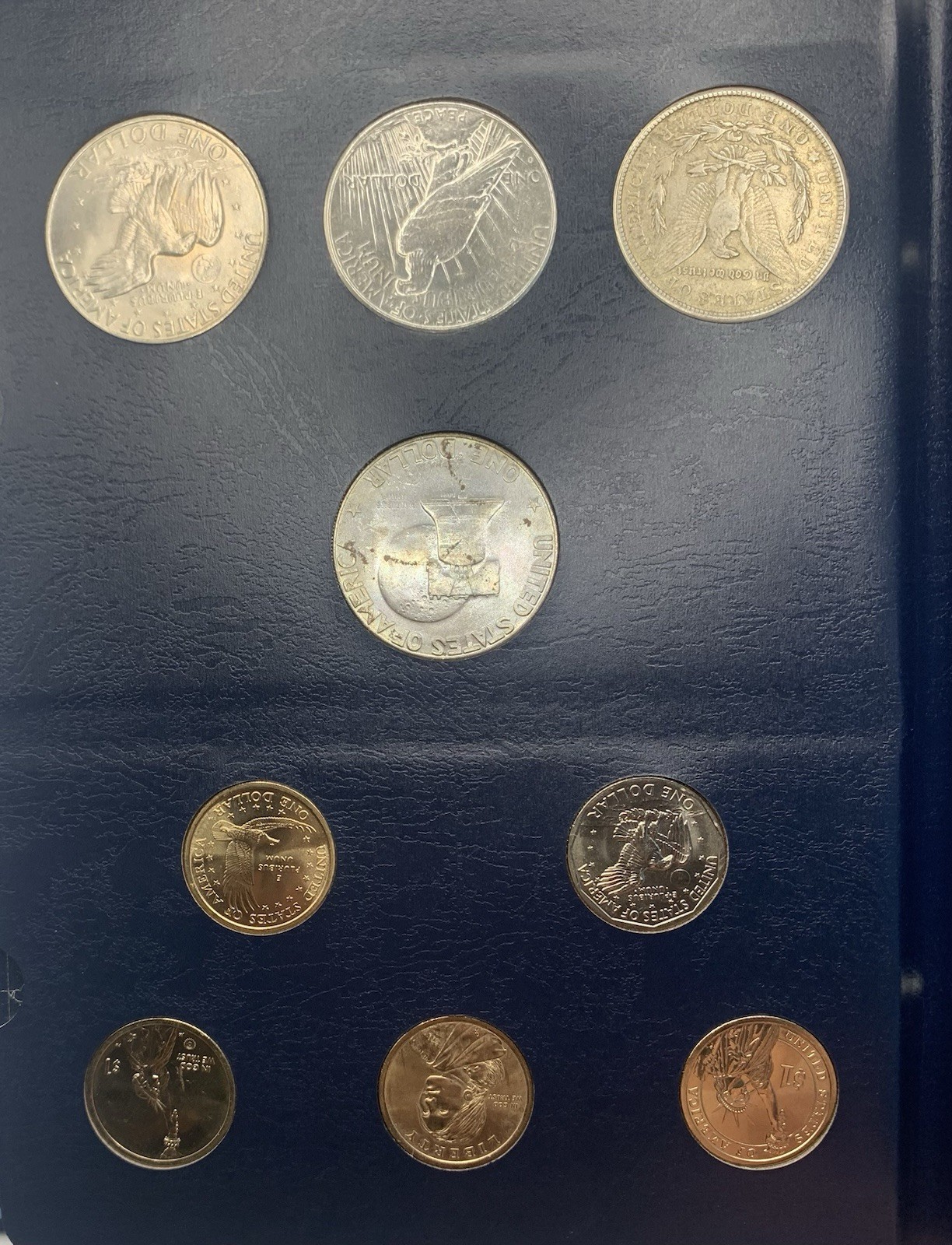 COMPLETE US 20th & 21st Century Type Coin Set W/Album SILVER BU COINS 26-S Peace