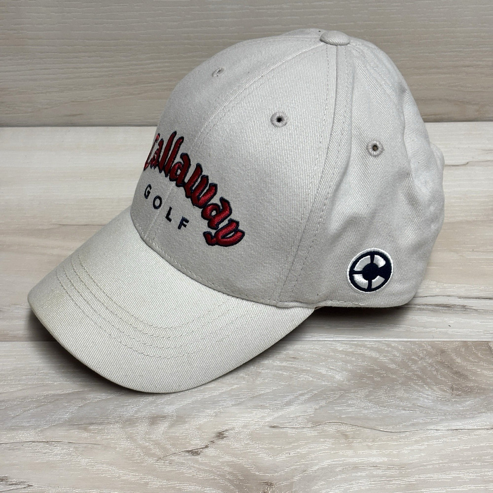 Callaway Golf Cap Hat White Red Logo Adjustable Back
