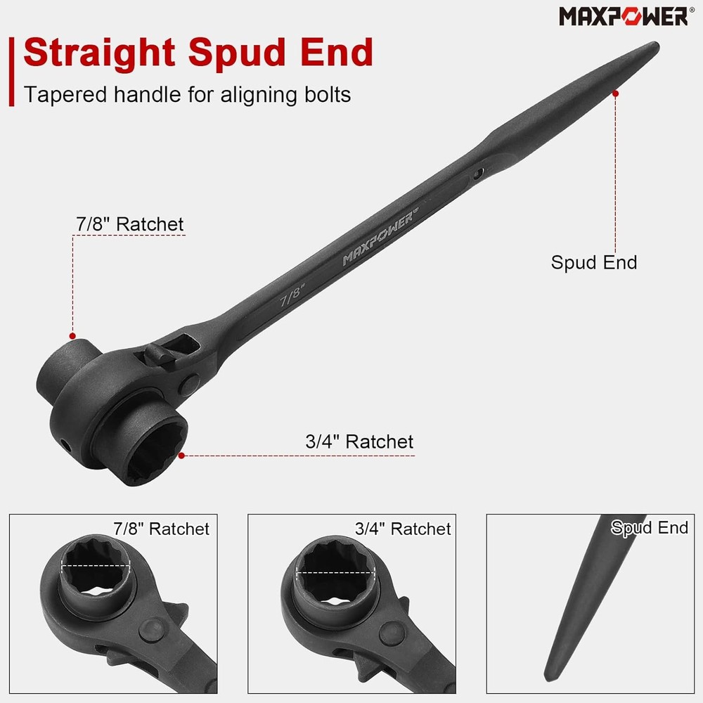 Scaffold Wrench Dual Socket Ratchet Tool