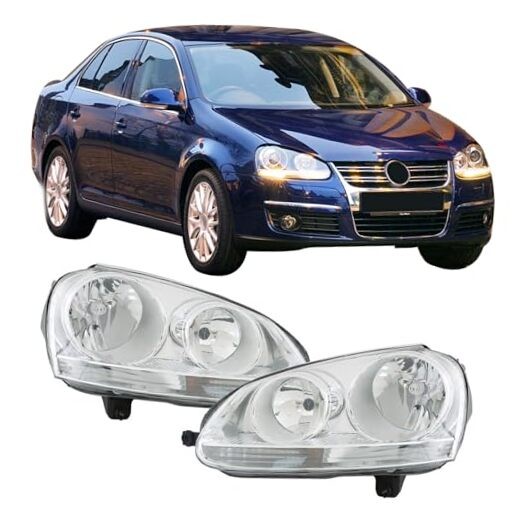 Left and Right Headlight Assembly Replacement for 2006-2009 GTI/Rabbit, 2005