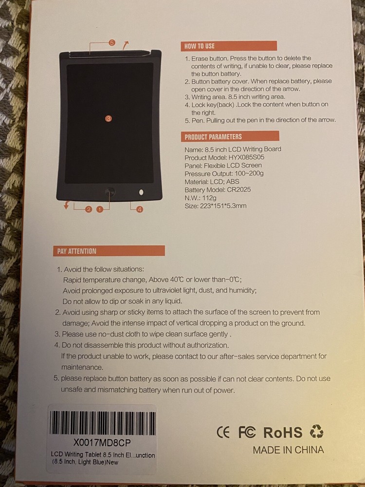 8.5” Electronic Digital LCD Writing Drawing Tablet Pad Graphics Board Notepad