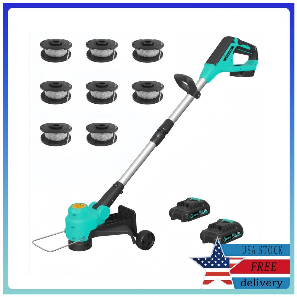 20V Wireless String Trimmer & Edger 12-In Cutting Width Lightweight Weed Wacker