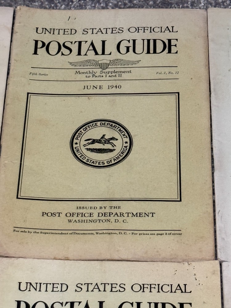 6 United States Official Postal Guides From 1940 Paperback