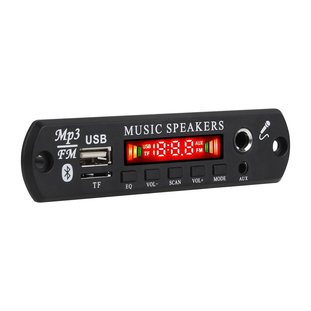 12V MP3 Decoder Board Bluetooth 5.0 Wireless Car Audio Microphone USB TF-R6434